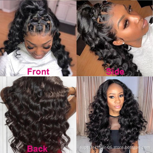 Cuticle Aligned Virgin Indian Hair Raw Unprocessed Lace Frontal Wig Loose Deep Wave For Black Women Human Hair Lace Front Wigs